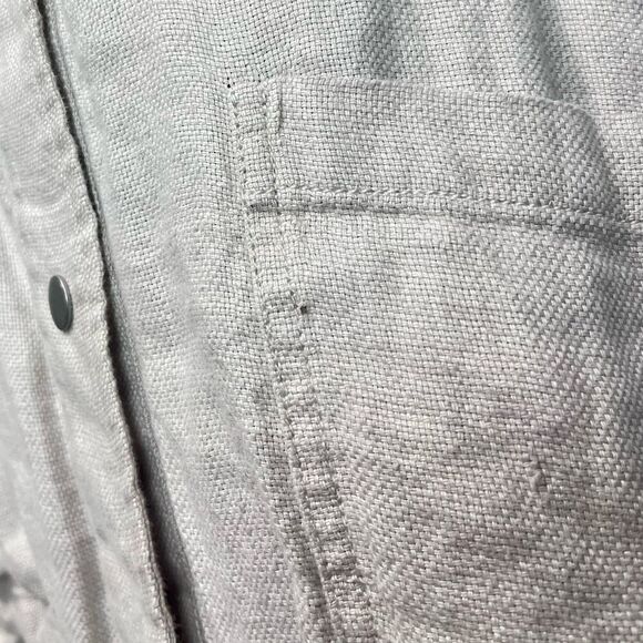 C&C California Linen Button Front Shacket Shirt Jacket Oatmeal Beige Size Med - Picture 7 of 10